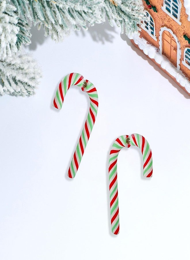 GLMOCM Christmas Earrings for Women Xmas Candy Cane Earrings Acrylic Christmas Candy Dangle Earrings Christmas Jewelry Accessories (Red+Green) - Image 5